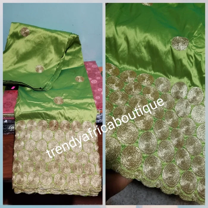 Hot sale! Original quality indian Embroidery Silk George wrapper for Nigerian party dresses. Indian-george. Beautiful lemon green with all over Gold embroidery Sold per 5yds. Feel the difference in Quality!! Tunics Plaid country Hot sale! Original quality indian Embroidery Silk George wrapper for Nigerian party dresses. Indian-george. Beautiful lemon green with all over Gold embroidery Sold per 5yds. Feel the difference in Quality!! Tunics Plaid country