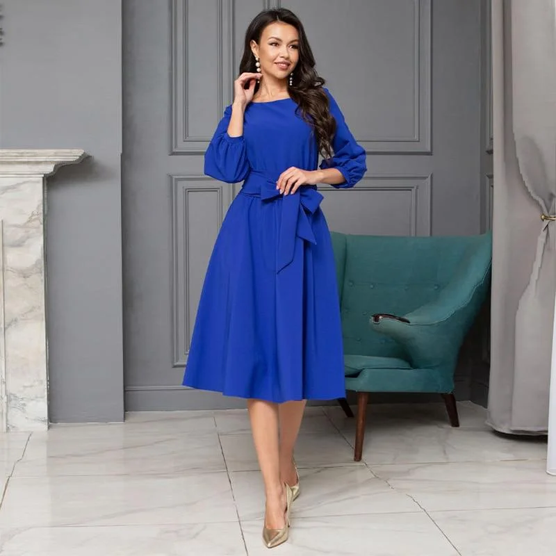 FashionSierra - Bow Tie Bandage a Line Party Dress Tunics Plaid country