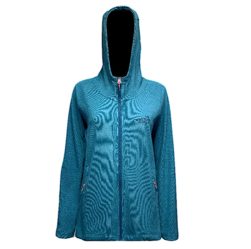 Womens Micro Fleece Hoodie - Wild Kiwi Hoodie with Hem Contrast Bold Stylish