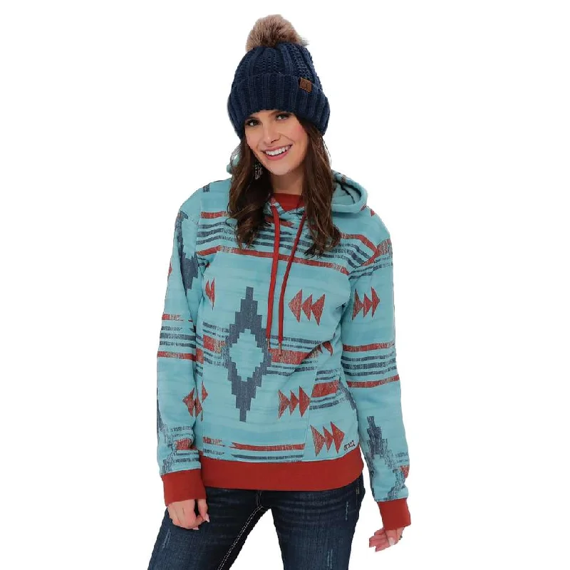 Cruel Girl Ladies CWK7464001 Aztec Hoodie Hoodie with Double Zipper Versatile Adjustable