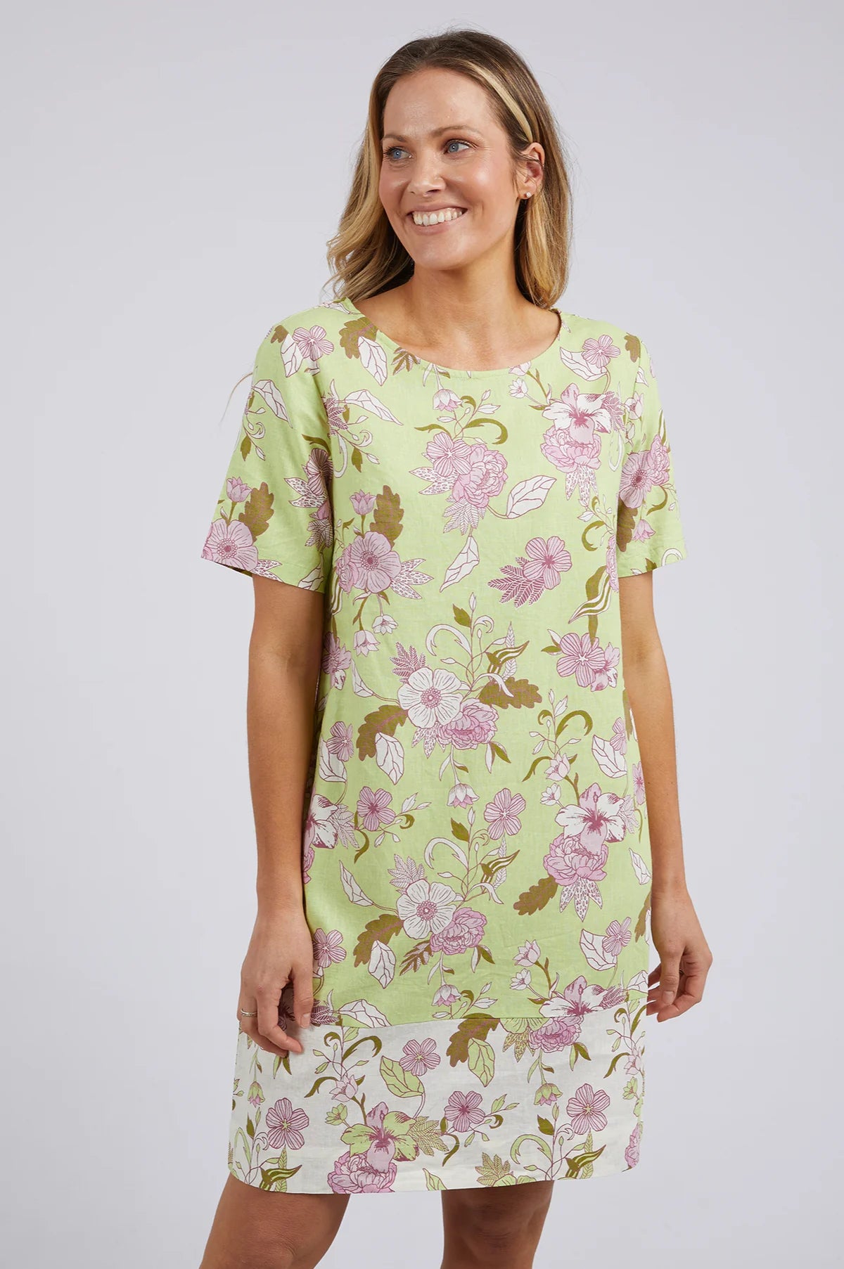 ELM (LN) Emmeline floral linen blend shift dress! 14 Tunics Luxurious high-end