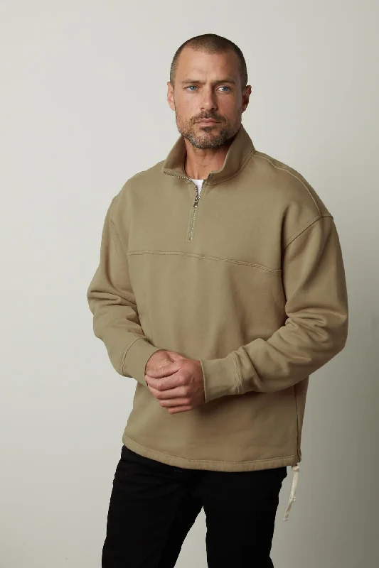 BOSCO QUARTER-ZIP SWEATSHIRT Hoodie with Metallic Shiny Futuristic