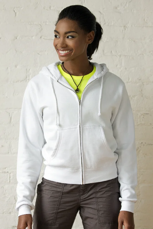 Women's Premium Midweight Fleece Full-Zip Hoodie Hoodie with Zipper Placket Modern Functional