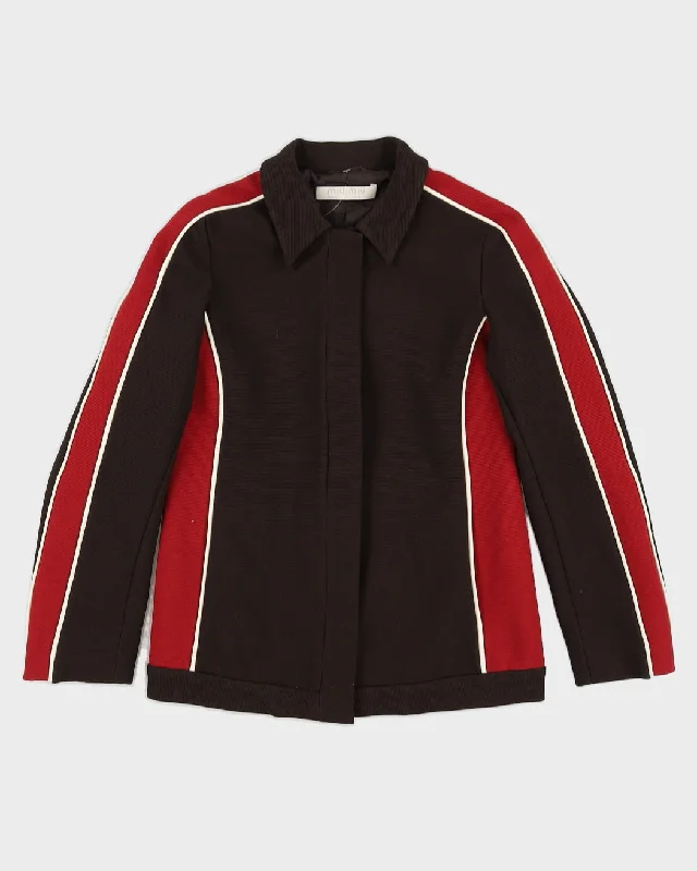 Miu Miu Brown Zip Jacket - S Jersey Jacket Tulle Jacket Batik Jacket