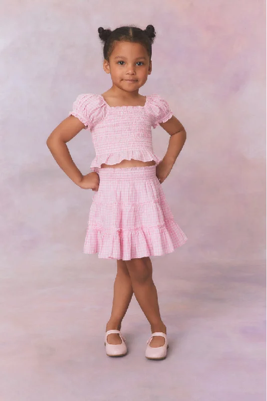 Girls Gingham Raf Skirt corduroy skirt durable