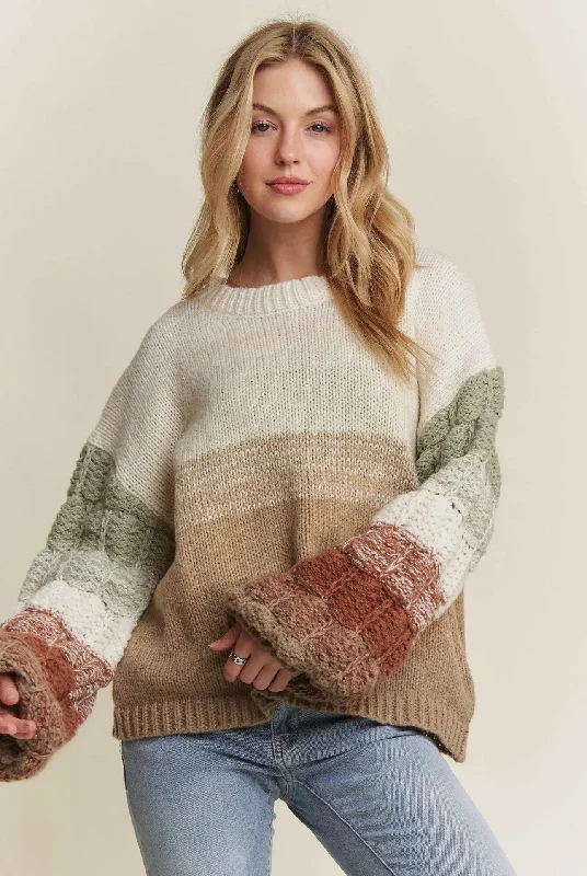 Bubble Sleeve Sweater Elasticated Padded Insulated