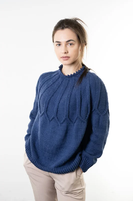 Tinton Top Down Sweater (Knit) High Neck Crew Neck V-Neck