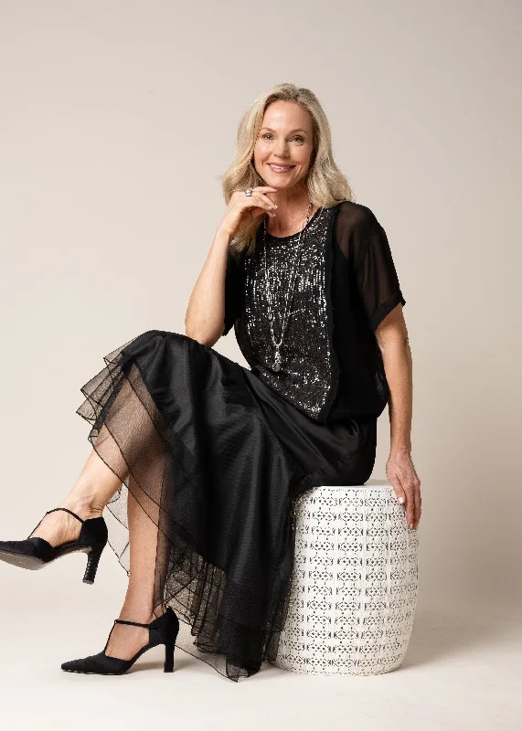 Nami Skirt in Onyx cashmere skirt soft