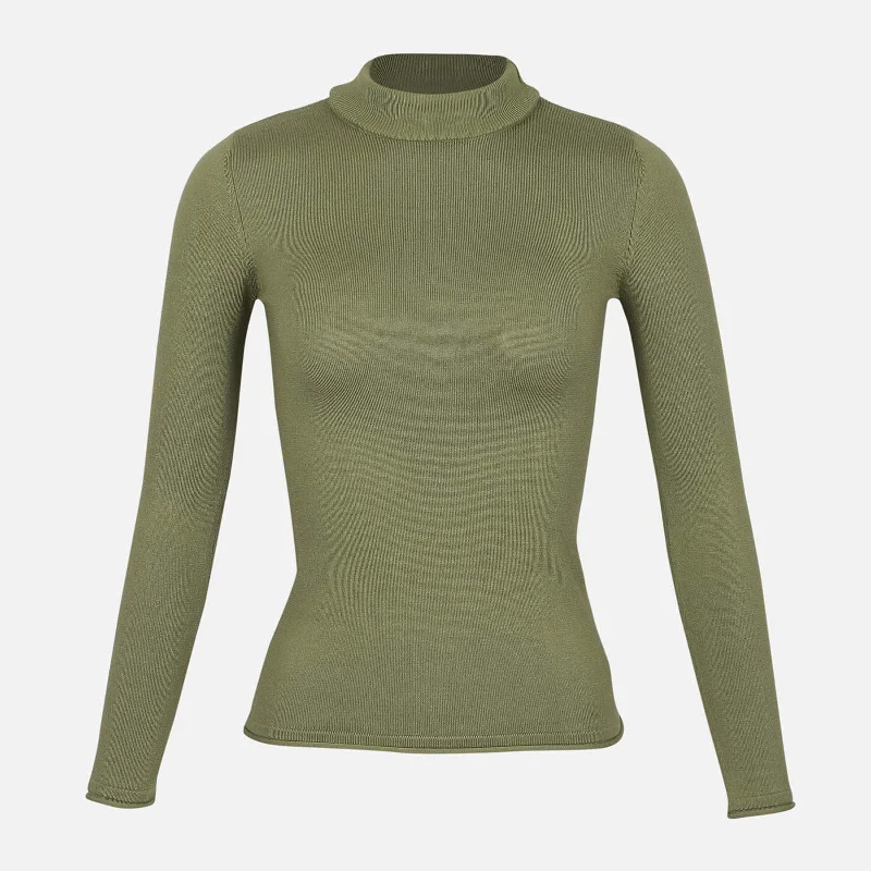 LADIES SWEATER ROLLNECK Knit Fabric Woven Fabric Fleece Fabric