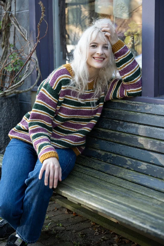 Striped Sweater (Knit) Faux Fur Fabric Real Fur Fabric Shearling Fabric