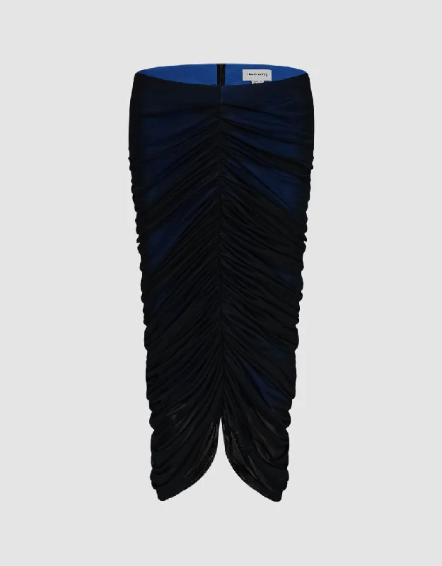 Ruched Midi Straight Skirt vintage skirt charm