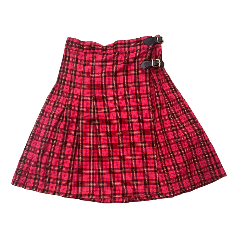 Vintage 90's Plaid Side Buckle Skirt (S) tiered skirt playful