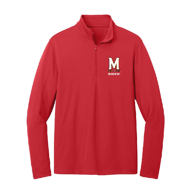 Maryland - NCAA Women's Gymnastics : Tasha Brozowski - Lightweight Quarter Zip Jacket Welt Pockets Slit Pockets Flap Pockets Maryland - NCAA Women's Gymnastics : Tasha Brozowski - Lightweight Quarter Zip Jacket Welt Pockets Slit Pockets Flap Pockets