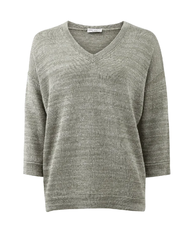 V-Neck Lurex Sweater Boxy Sweater Fitted Sweater A-Line