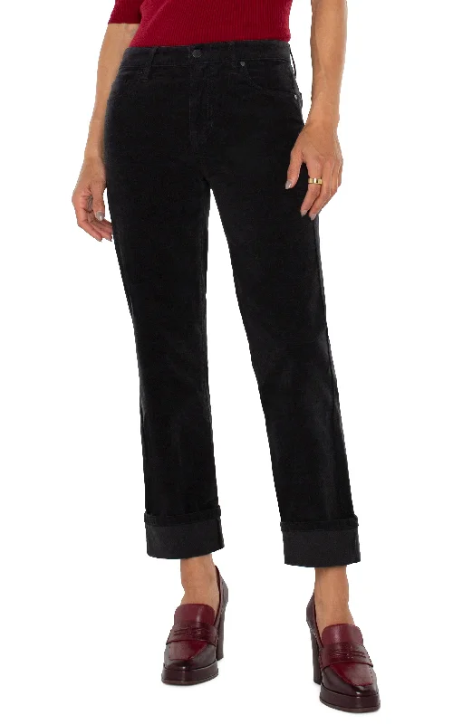CORDUROY MARLEY GIRLFRIEND CUFFED PANTS - 30/37" INSEAM - ONYX Modern Skinny Pants