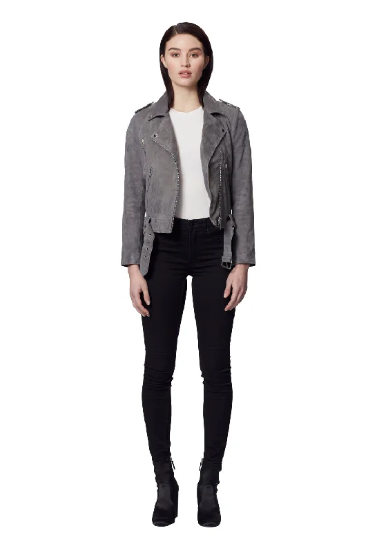 TAYLOR SUEDE JACKET GREY Insulated Jacket Fitted Jacket Loose Jacket