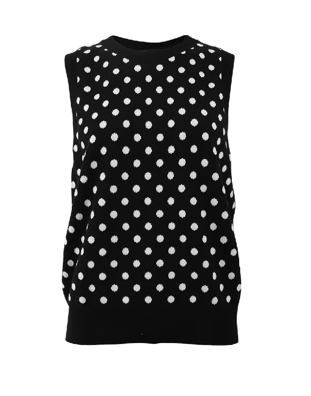 Spot And Striped Sweater Vest Bright Pastel Dark