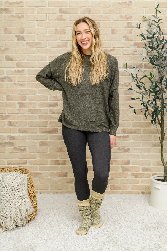 Brushed Drop Shoulder Sweater In Olive Jersey Fabric Tulle Fabric Batik Fabric