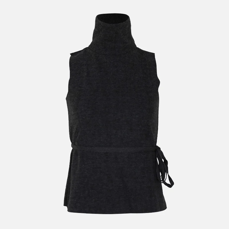 LADIES FASHION SLEEVELESS SWEATER Terry Terry Cloth Terry Knit