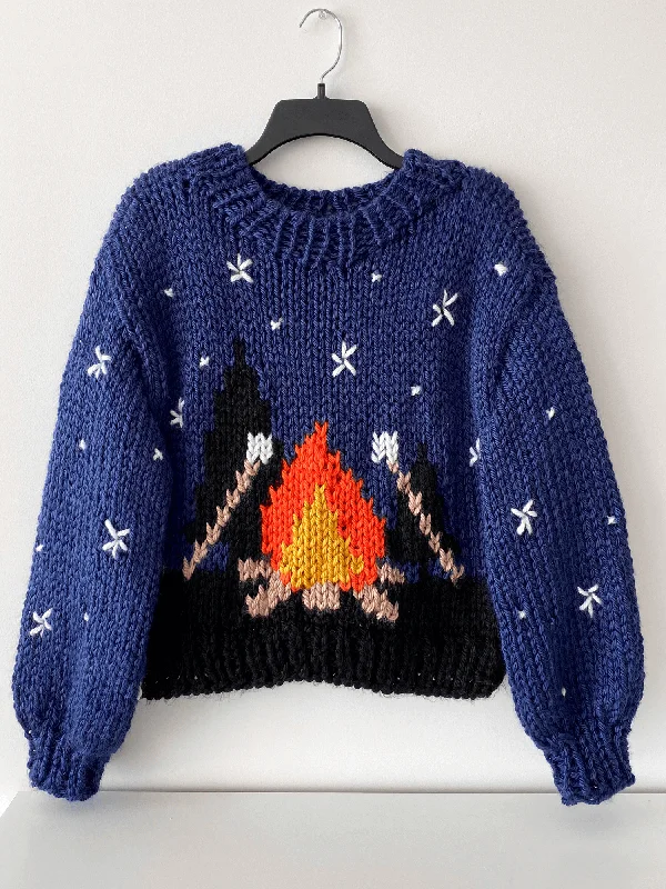 Cozy Campfire Sweater (Knit) Long Sweater Short Sweater Cropped Sweater