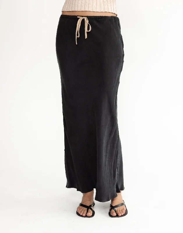 Tate Skirt (Black) midi skirt versatile