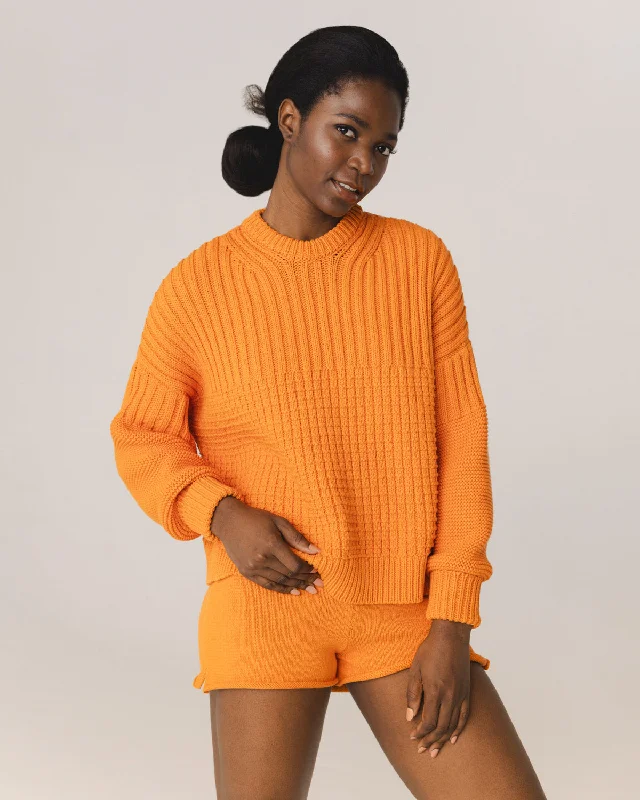 Delčia Cotton Sweater Orange Elegant Classic Vintage