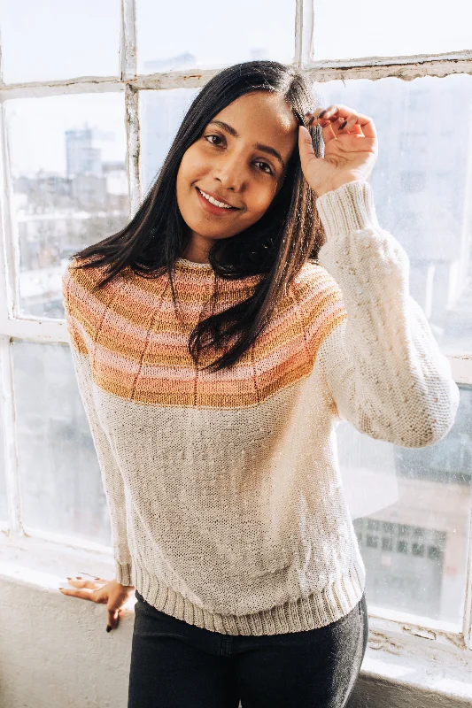 Colorwork Yoke Sweater (Knit) Cashmere Blend Cotton Blend Poly Blend