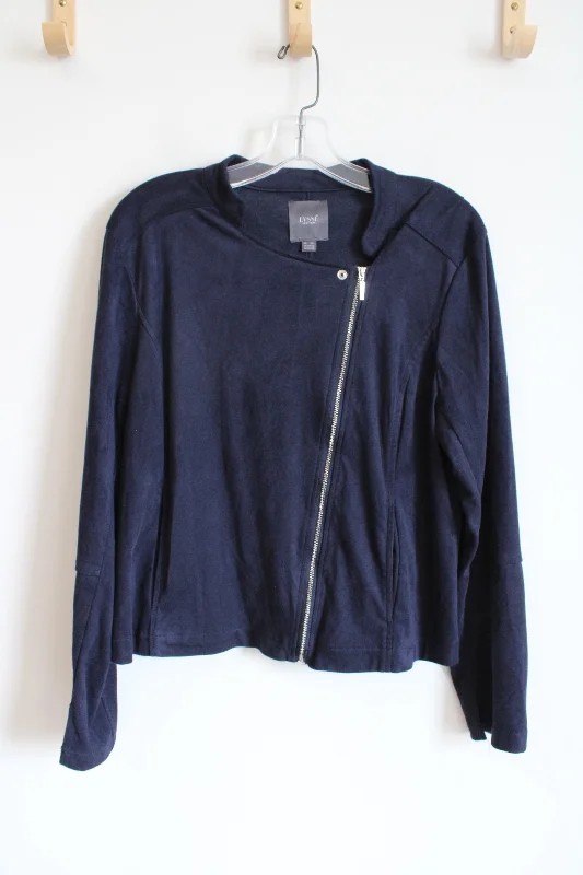 Lysse New York Soft Lightweight Navy Zip-Up Jacket | XL Elasticated Jacket Padded Jacket Insulated Jacket