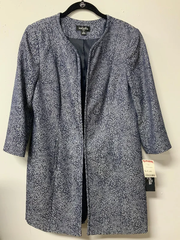 Isabella (12) navy speckled jacket NWT Notch Collar Peter Pan Collar Cowl Neck