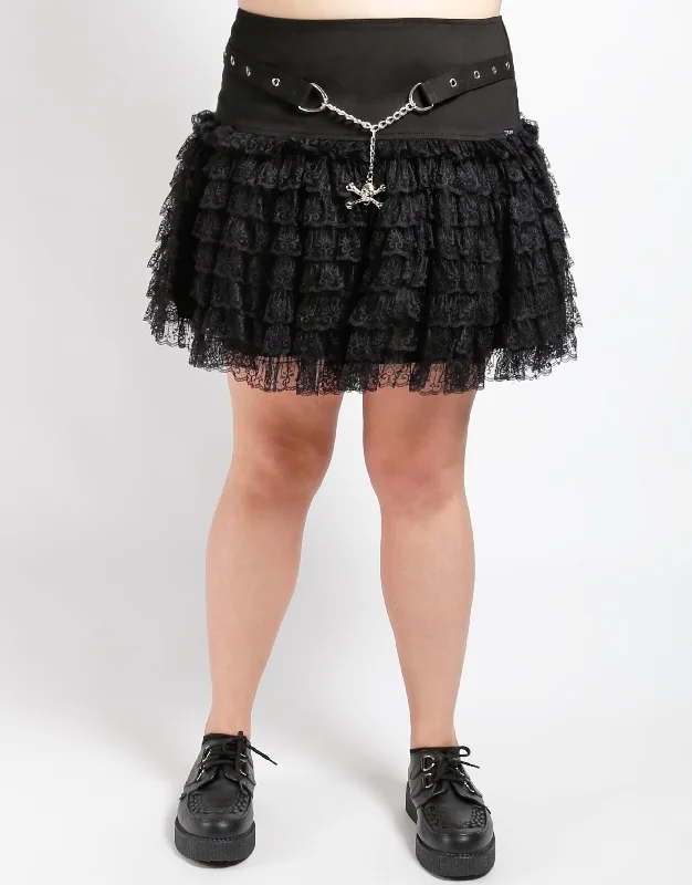 CURVE LACE TO LACE SKIRT denim skirt trendy