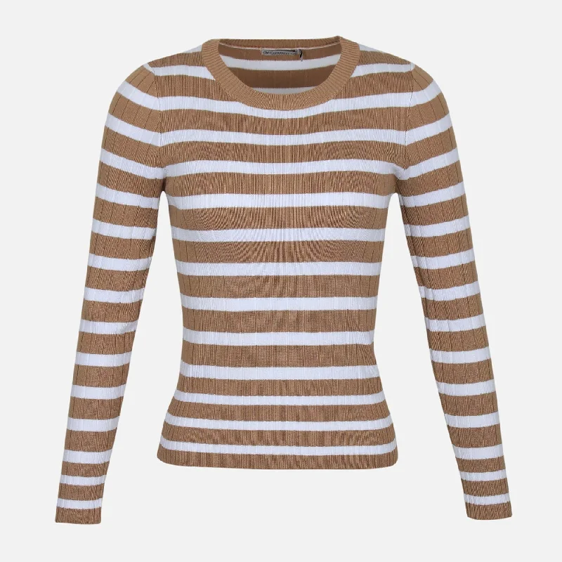 LADIES SWEATER ROUND NECK Print Jacquard Patchwork