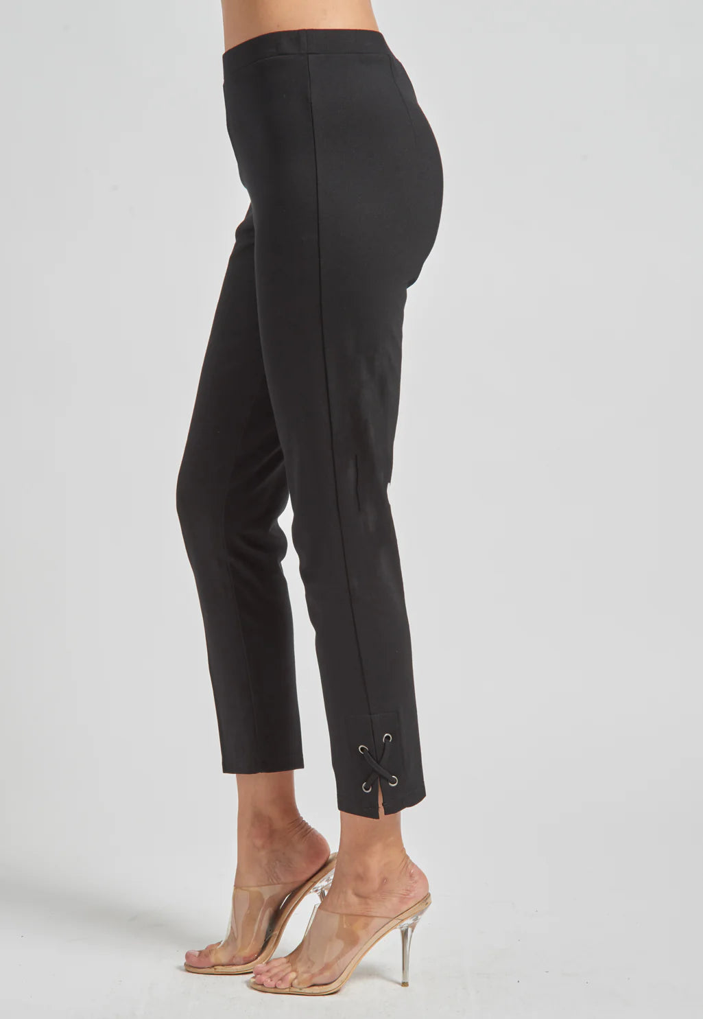 Slim Ankle Pant with Laced Trim Trendy Work Pants