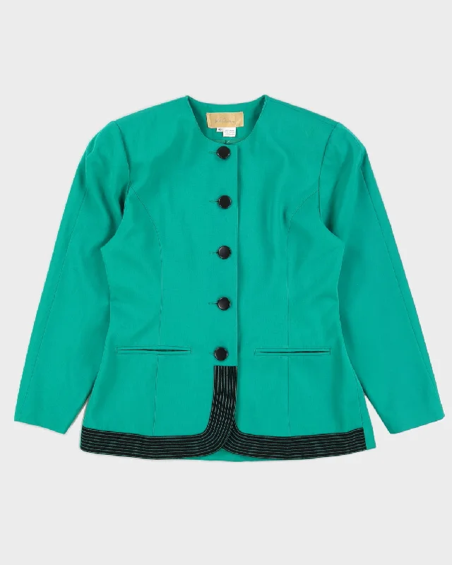 Green Blazer Style Jacket - M Nylon Jacket Polyester Jacket Spandex Jacket