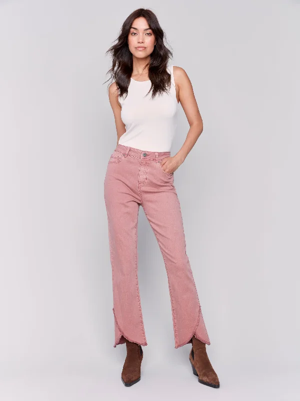 FRONT TULIP HEM PANTS - WOODROSE Cozy Jogger Leggings