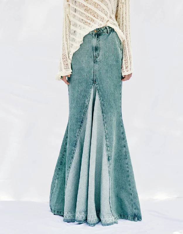Maxi Fishtail Denim Skirt corduroy skirt comfortable