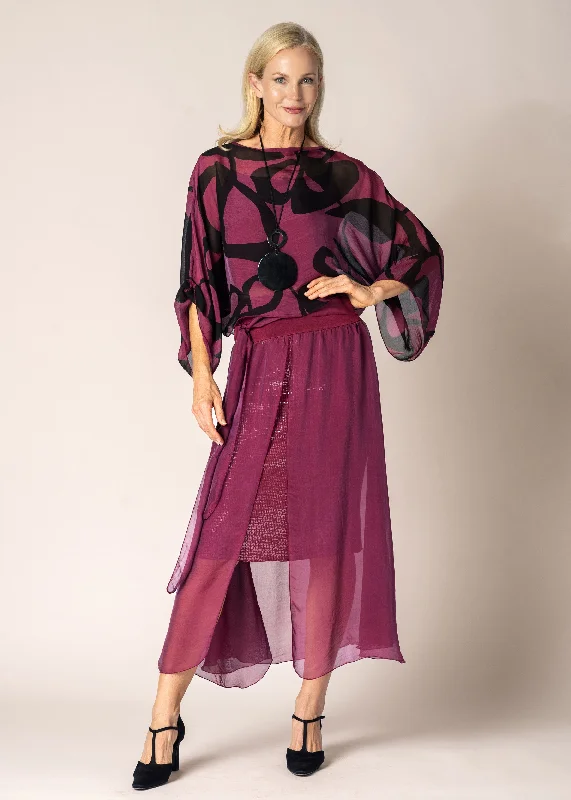 Lidia Skirt in Mulberry Wine denim skirt classic