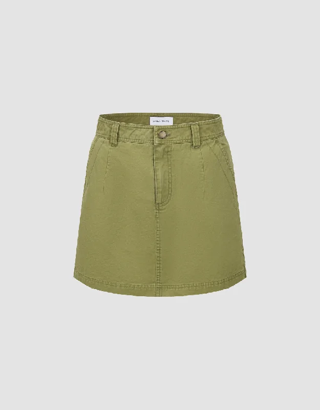 Mini A-Line Skirt linen skirt natural