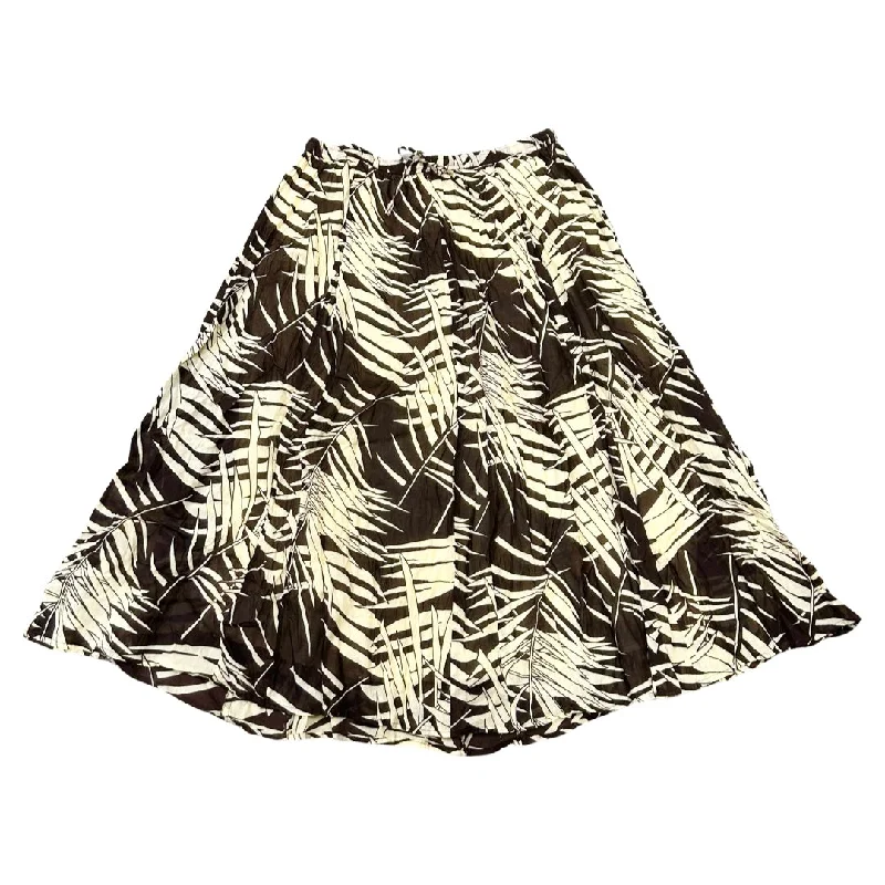 Vintage Palm Print Maxi Skirt (XXL) belted skirt waist