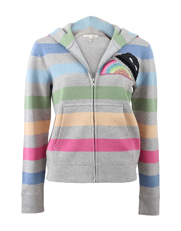 Striped Sweater Hoodie Neon Metallic Matte