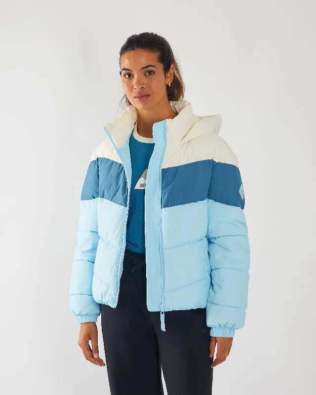 Afta Jacket Blue Multi Zippered Front Buttoned Front Snap Front