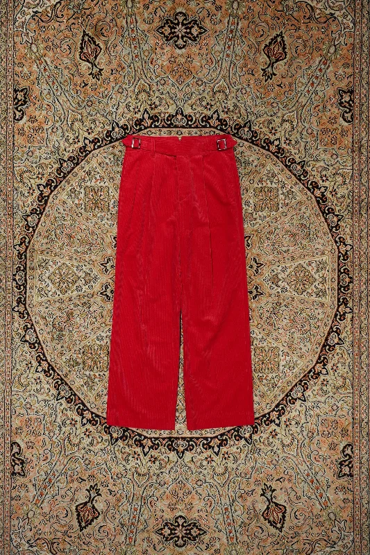 CORDUROY GURKHA PANTS (RED) Casual Track Pants