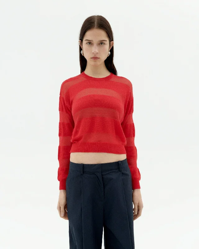 Be Knit Sweater Red Terry Blend Velvet Blend Canvas Blend