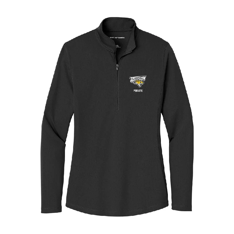 Towson - NCAA Women's Gymnastics : Felicia Poblete - Women's Lightweight Quarter Zip Jacket Denim Fabric Leather Fabric Suede Fabric