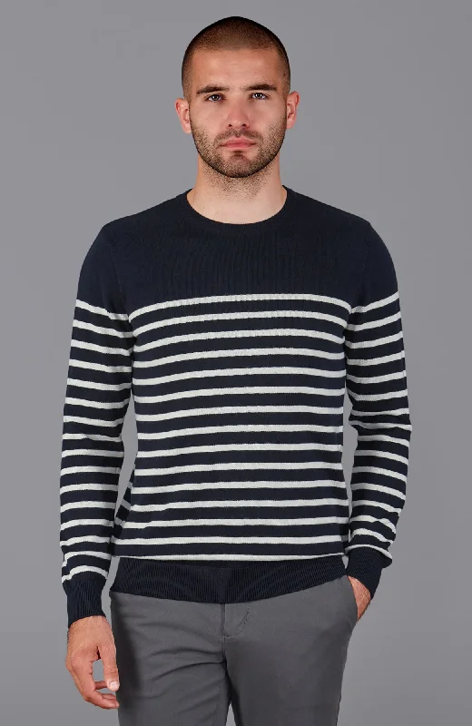 Mens Lightweight Cotton Striped Breton Sweater Nylon Fabric Polyester Fabric Spandex Fabric