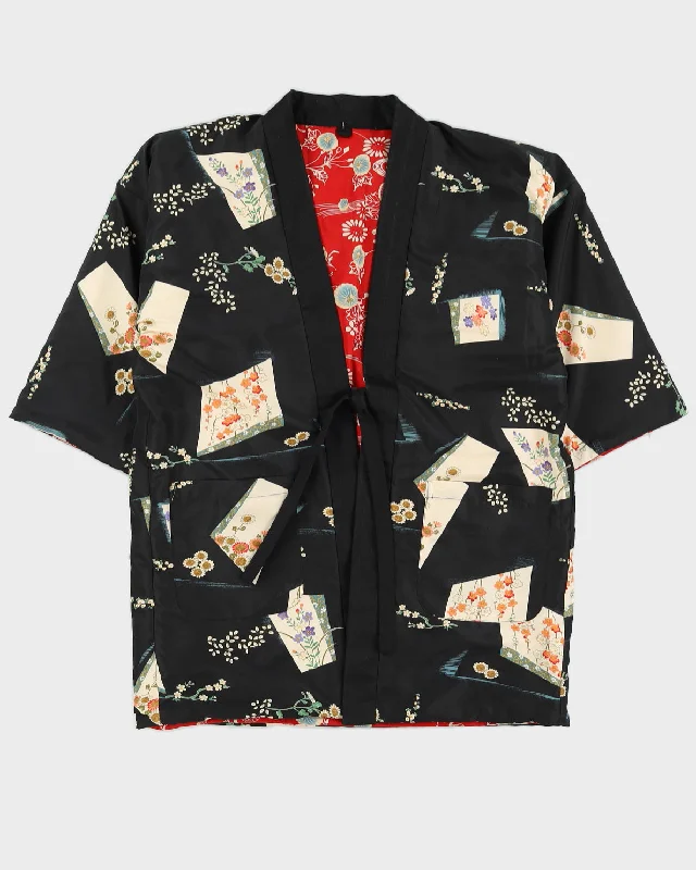 Padded Haori Kimono Jacket - M / L Hooded Jacket Caped Jacket Shawl Collar Jacket