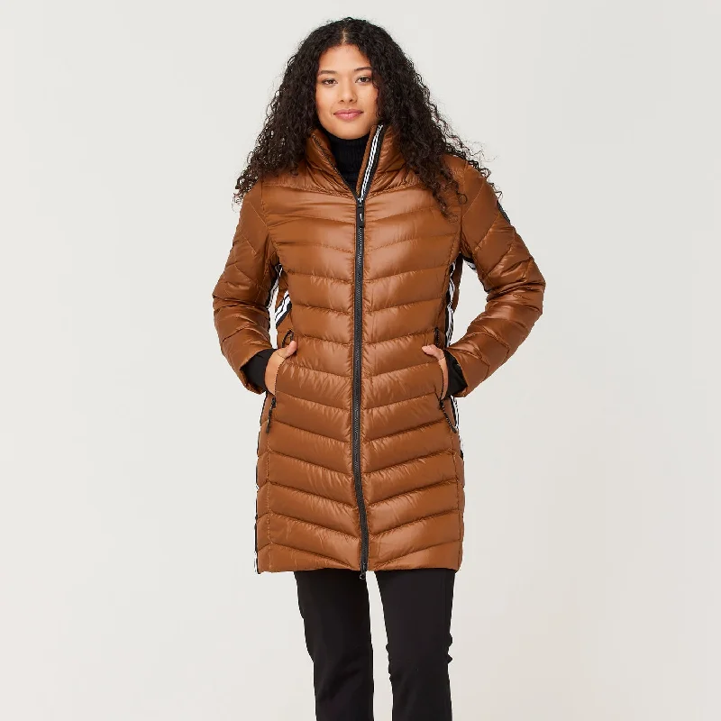 Compass Long Down Jacket One-Shoulder Jacket Off-the-Shoulder Jacket Asymmetrical Jacket