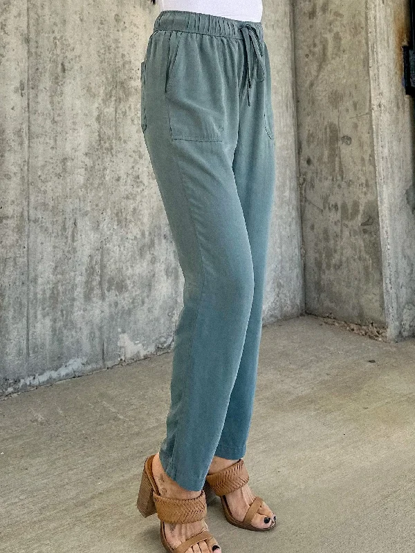 Tapered Straight Drawstring Pants Classic Bootcut Trousers