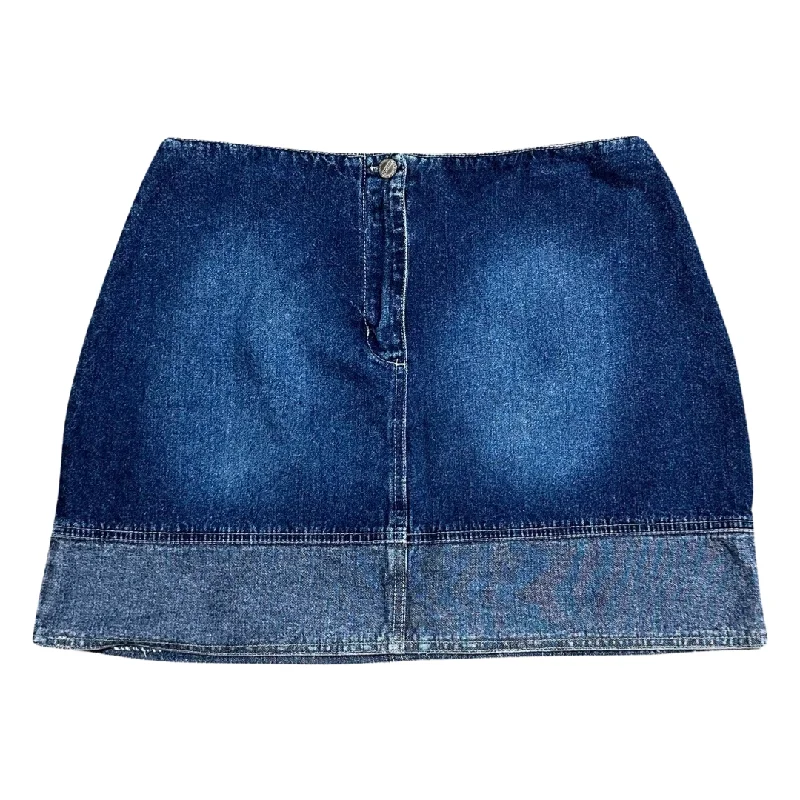 Vintage 90's Denim Mini Skirt (L) button skirt front