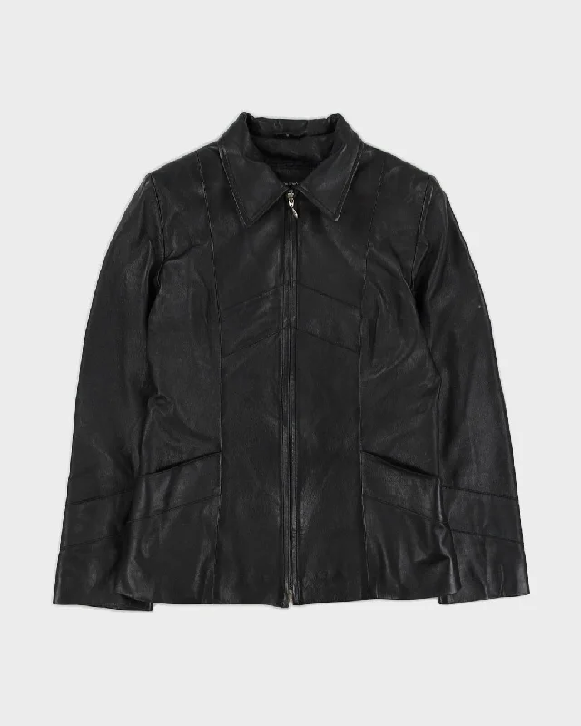 Black Leather Zip Jacket - S Mesh Jacket Canvas Jacket Denim Jacket