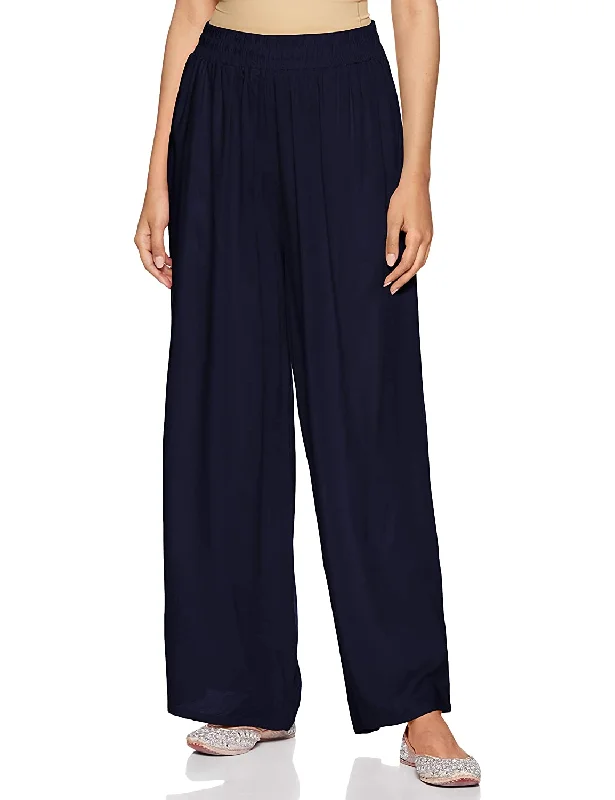 Rupa Dark Blue Palazzo Pants for Woman Fashionable Jogger Pants